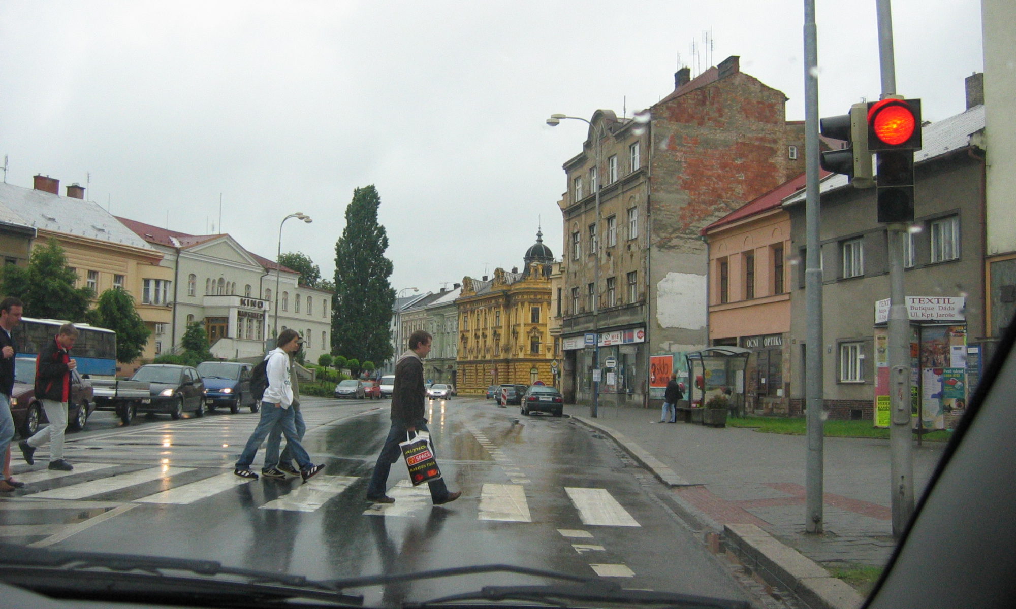 Výcviková jízda v ulicích Kroměříže